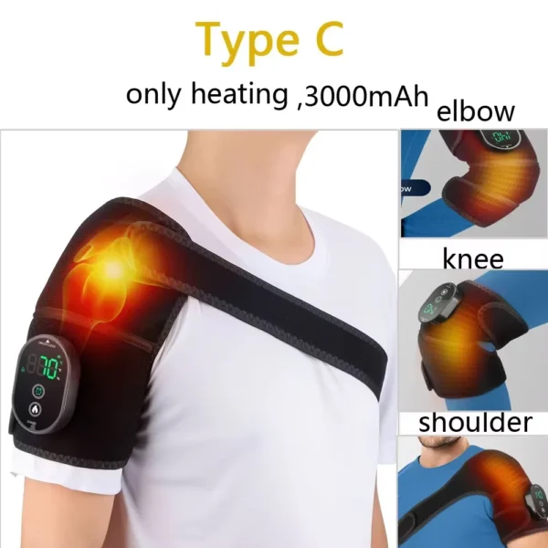 Vibration Shoulder Steamer Belt Heated Shoulder Warmer Massager Electric Fomentation Smart Massage Machine Temperature Adjust - Image 11