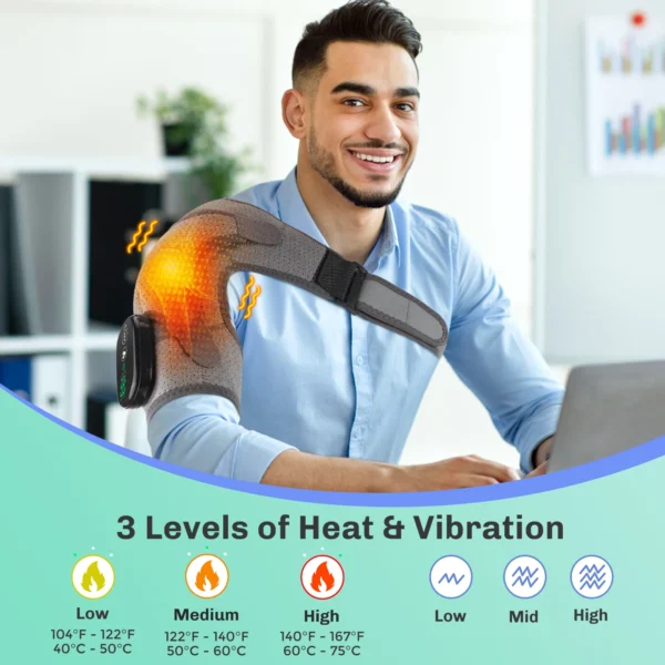 Vibration Shoulder Steamer Belt Heated Shoulder Warmer Massager Electric Fomentation Smart Massage Machine Temperature Adjust - Image 20