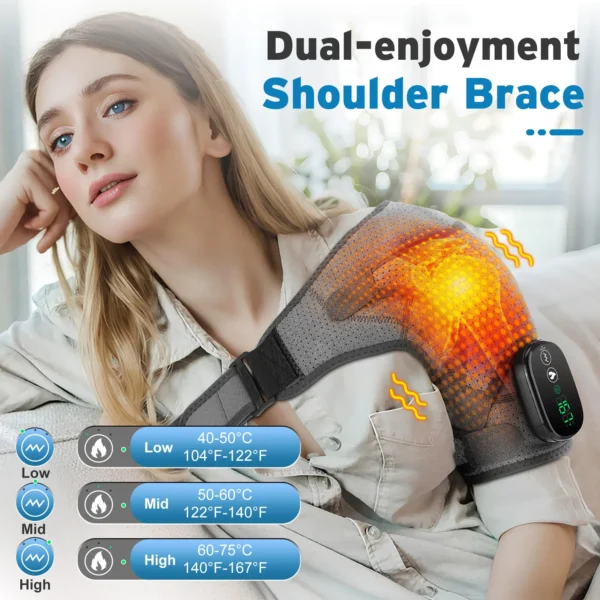 Vibration Shoulder Steamer Belt Heated Shoulder Warmer Massager Electric Fomentation Smart Massage Machine Temperature Adjust - Image 21