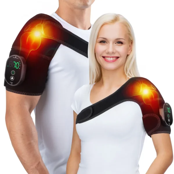 Vibration Shoulder Steamer Belt Heated Shoulder Warmer Massager Electric Fomentation Smart Massage Machine Temperature Adjust